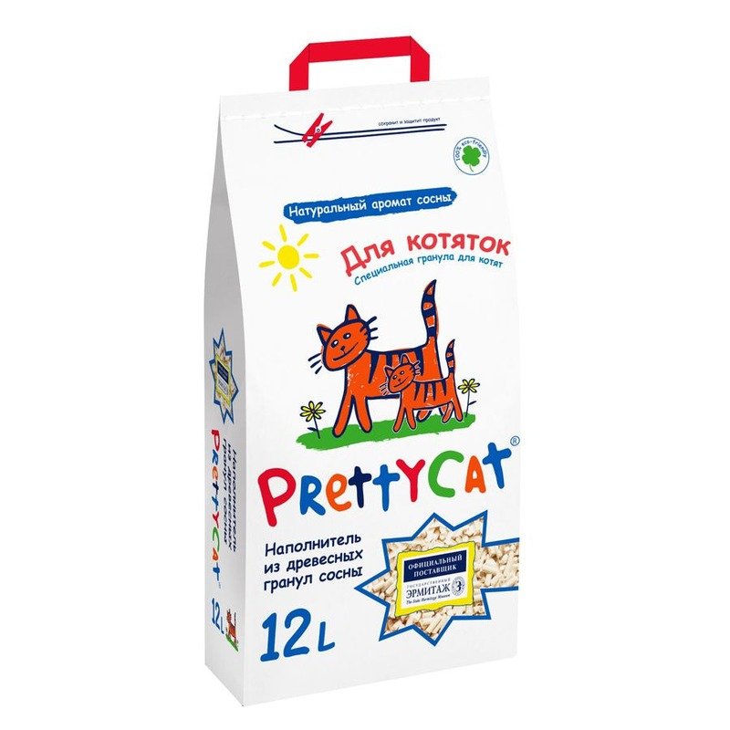 Наполнитель PrettyCat Wood Granules древесный для котят - 12 л