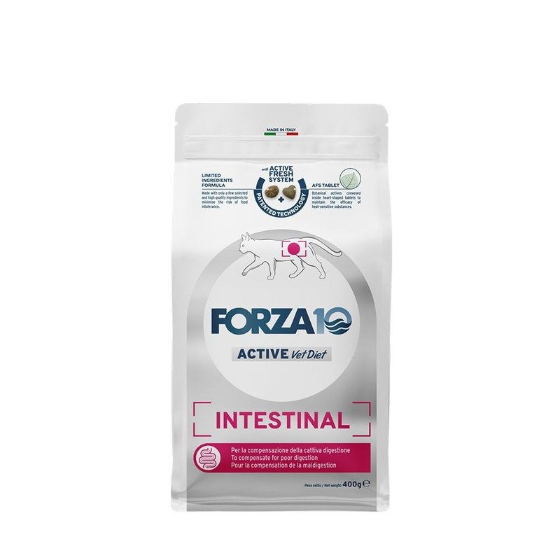 Forza10 Active VetDiet Intestinal сухой корм для кошек, при проблемах с кишечником, с рыбой - 400 г