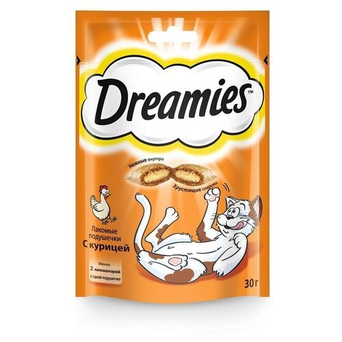 Dreamies Подушечки с курицей (0.06 кг) 6 шт/уп (3 упаковки)