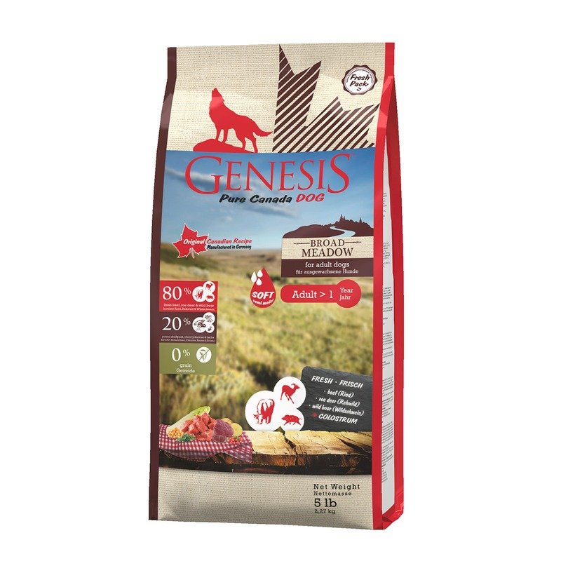 GENESIS Genesis Pure Canada Broad Meadow Soft полувлажный корм для взрослых собак с говядиной, мясом косули и дикого кабана - 2,27 кг