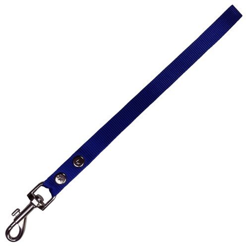 Поводок-водилка с большой ручкой для средних собак нейлоновый 40 см х 20 мм синий (до 35 кг)