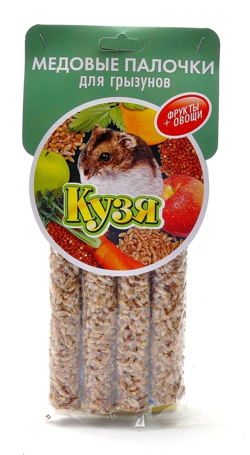 Кузя Кузя палочки для грызунов 'фрукты+овощи', 4 шт (15 г)