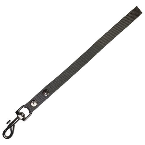Поводок-водилка с большой ручкой для средних собак нейлоновый 40 см х 20 мм серый (до 35 кг)