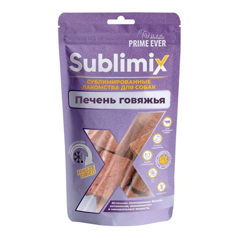 Prime Ever Sublimix лакомство для собак, для поддержания оптимального веса, печень говяжья 55 г