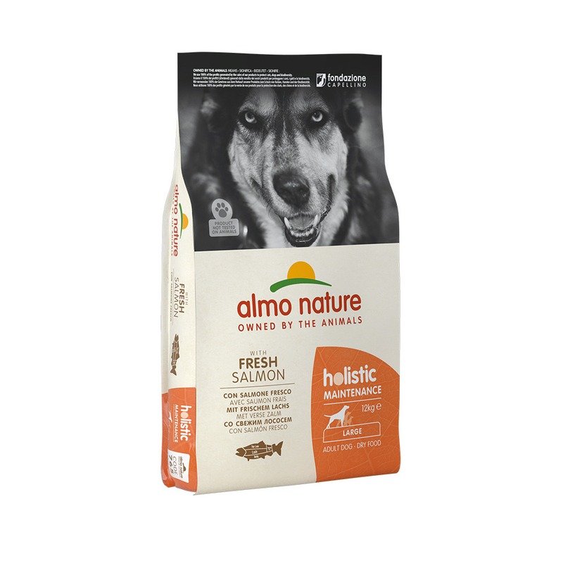 Almo Nature Holistic Adult Dog Large & Salmon сухой корм класса холистик для взрослых собак крупных пород с ЛОСОСЕМ  - 12 кг